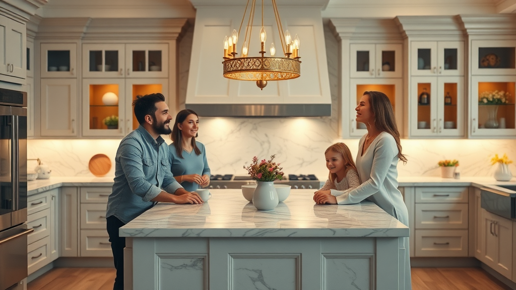 family in kitchen