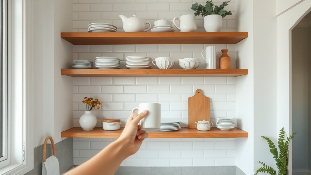 cups on shelf