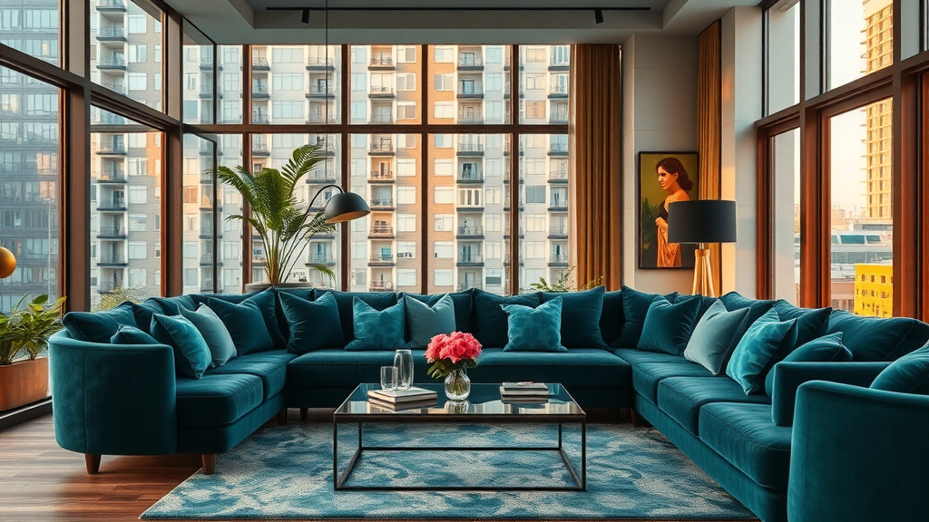 blue couch and room