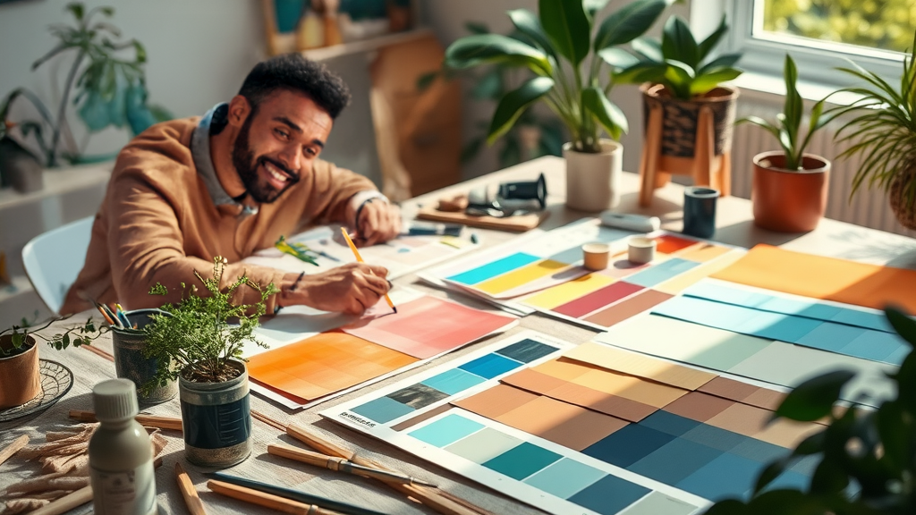 man drawing